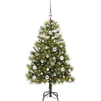 vidaXL Kunstmatige Scharnierende Kerstboom met Kegels Groen 120 cm