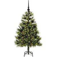 vidaXL Kunstmatige Scharnierende Kerstboom met Kegels Groen 120 cm