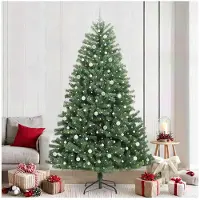 vidaXL Kunstmatige Hinged Kerstboom Groen 240 cm PVC en Metalen