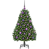 vidaXL Kunstkerstboom 120 cm 150 LED's Warmwit PVC en Staal Groen