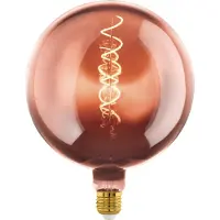Eglo Ledfilamentlamp Globe - Koper - D20cm - Dimbaar - Warm Wit - E27 - 4w
