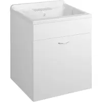 Aqualine Kunststof uitstortgootsteen met kast 60x50cm, inclusief sifon
