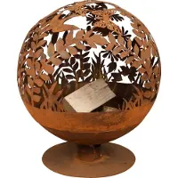 Esschert Design Vuurbal Design Laser Cut Bloemen Roest