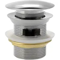 Aqualine Badafvoer 6/4", klikwaste, voor baden met geïntegreerd overloop, chroom