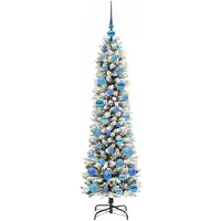 vidaXL Kunstkerstboom Wit 150 cm PVC en Metaal en Plastic