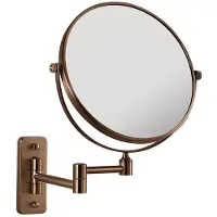 Hak GAIA hangspiegel voor cosmetica, diameter 180mm, dubbelzijdig, mat koperkleur