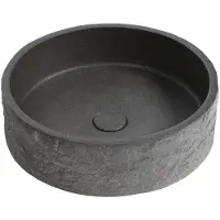 Sapho Ispir Betonnen wastafel inclusief afvoer, 40cm, zwart graniet