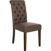 CLP Essstoel Lisburn, bekleed met stoffen bekleding, met rugleuning en vloerbeschermers, bruin. Materiaal: stof