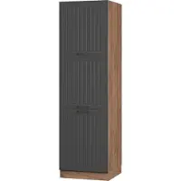 Vicco Hoge kast Fame-Line, Donkergrijs/Goudkleurig Eiken, 60 cm