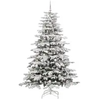 vidaXL Kunstmatige Hinged Kerstboom Wit 210 cm PE en PVC