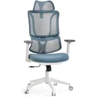 MyBuero Bureaustoel / draaistoel ERGOMY W Zitting stof / rugleuning netstof blauw