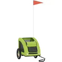 vidaXL Hondenfietstrailer oxford stof en ijzer groen