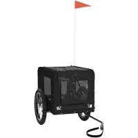 vidaXL Hondenfietstrailer oxford stof en ijzer zwart