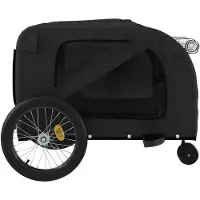 vidaXL Hondenfietstrailer oxford stof en ijzer zwart