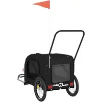 vidaXL Hondenfietstrailer oxford stof en ijzer zwart