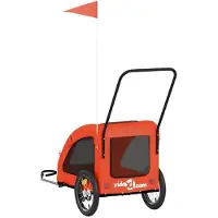 vidaXL Hondenfietstrailer oxford stof en ijzer oranje