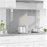 vidaXL Keukenachterwand Lichtgrijs 100 x 60 cm gehard glas