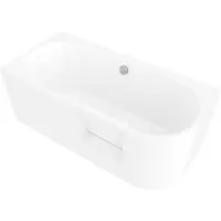 Polysan Portas L-vormig asymmetrisch bad met deur, 160x75x60cm, wit