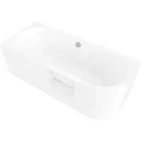 Hak Portas L-vormig asymmetrisch bad met deur, 170x75x60cm, wit
