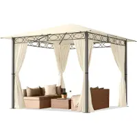 TOOLPORT Tuinpaviljoen Paradise Premium crème, 3x3m