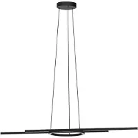 Eglo LED Smart Pendelleuchte Zillerio-Z Schwarz 116cm 17W 2068lm CCT 2700K-6500K Dimmbar App Google Alexa Bluetooth ZigBee