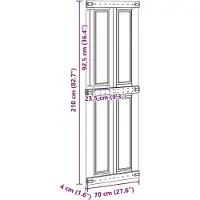 vidaXL Schuurdeur CORONA, 70 x 210 cm, massief dennenhout, wit