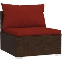 vidaXL 5-delige Loungeset met kussens poly rattan bruin