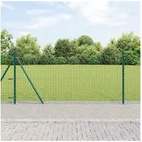 vidaXL Hekpaal met betonnen voet 52 st Groen Gepoedercoat staal