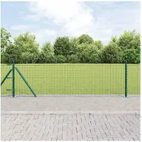 vidaXL Hekpaal met betonnen voet 26 st Groen Gepoedercoat staal