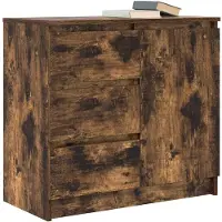 vidaXL Dressoir met lade 71x35x65 cm spaanplaat gerookt eikenkleurig