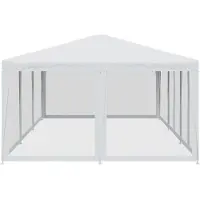 vidaXL Partytent met 10 mesh zijwanden 6x4 m HDPE wit