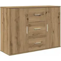 vidaXL Dressoir 90x29,5x65 cm bewerkt hout artisanaal eikenkleur