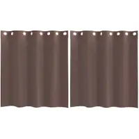 vidaXL Gordijnen voile met doorvoertules 2 st 140x140 cm bruin