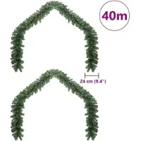 vidaXL Kerstkrans 2 st 600 LED's Groen 20 m PVC