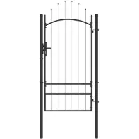 vidaXL Tuinpoort WOERDEN 200 x 100 cm Staal Grijs Vergrendelbaar