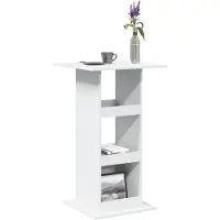 vidaXL Bartafel met opbergruimte 60x60x102 cm bewerkt hout wit