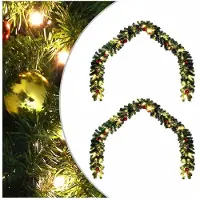 vidaXL Kerstkrans 2 st 600 LED's Groen 20 m PVC