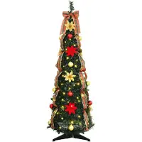 vidaXL Kunstkerstboom met 50 LED met standaard Groen 125 cm PVC