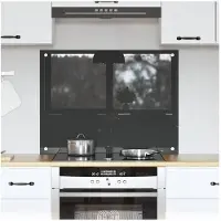 vidaXL Keukenachterwand Donkergrijs 80 x 60 cm gehard glas