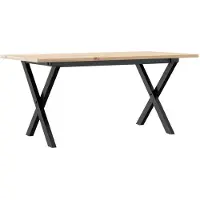vidaXL Salontafel X-frame 100x50x45 cm massief grenenhout en staal