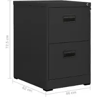vidaXL Archiefkast 46x62x72,5 cm staal antracietkleurig