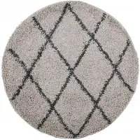 vidaXL Vloerkleed PAMPLONA shaggy hoogpolig Ø 100 cm beige antraciet