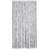 vidaXL Vliegenhor met decoratieve stof, wit en grijs, 100x200 cm, chenille