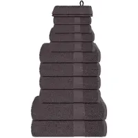 vidaXL 12-delige Handdoekenset FROGN 360 g/m² antraciet