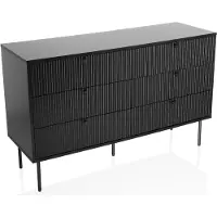 Hjh LIVING Dressoir KARBY S 120x40x75 cm 6 laden zwart