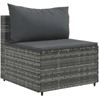 vidaXL 6-delige tuinmeubelset met kussens, grijs, polyrotan