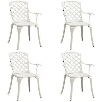vidaXL 5-delige bistroset, aluminium gietijzer, wit