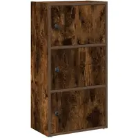 vidaXL Boekenkast 40x24x77 cm bewerkt hout gerookt eikenkleurig