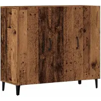 vidaXL Dressoir 90x34x80 cm bewerkt hout oud houtkleurig