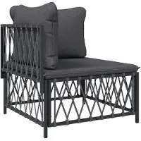 vidaXL 3-delige Loungeset met kussens staal antracietkleurig